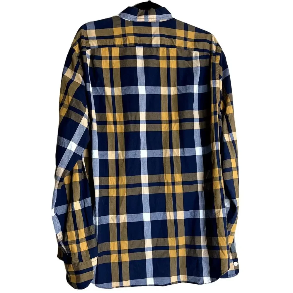 J. Crew Shirt Mens Large Multicolor Plaid Cotton Collar Button Down Long Sleeve
